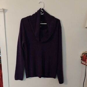 Women's Purple Cowl Neck Sweater
